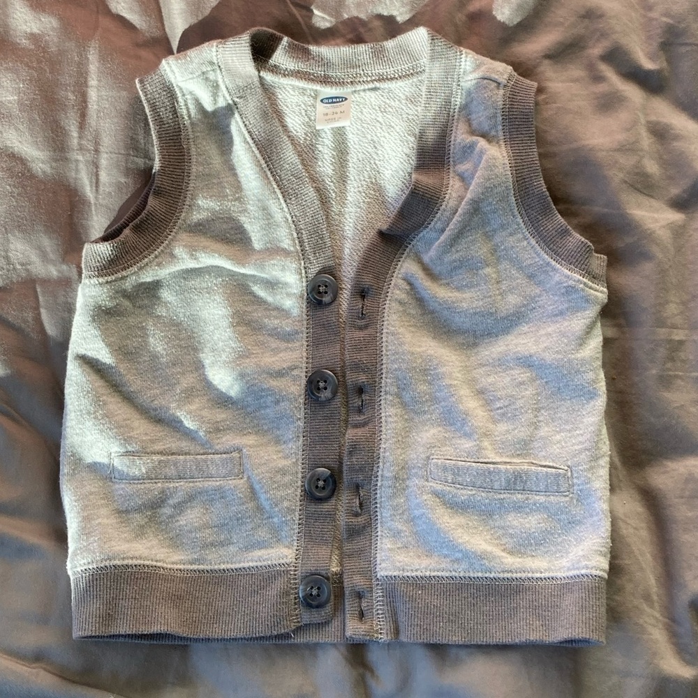 Old Navy, 18-24M, gray jersey vest